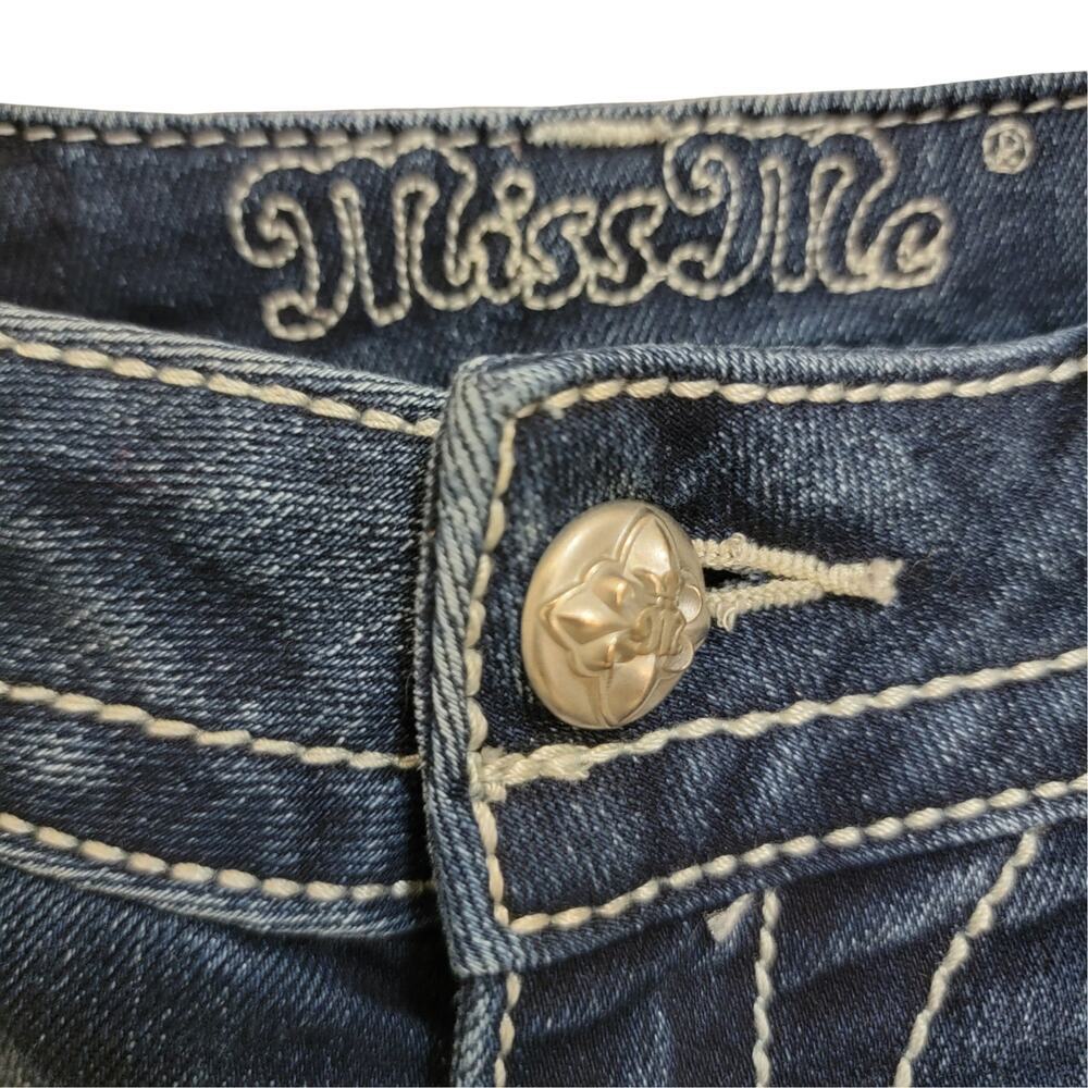 MISS ME Colorful Embellished Skinny Jeans Womens 27 Rhinestone Thick Stitch Y2K - Picture 11 of 15